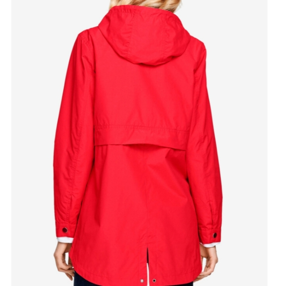 Ellos Red Snap-Front Hooded Plus Size Raincoat Size 20 - Picture 2 of 2